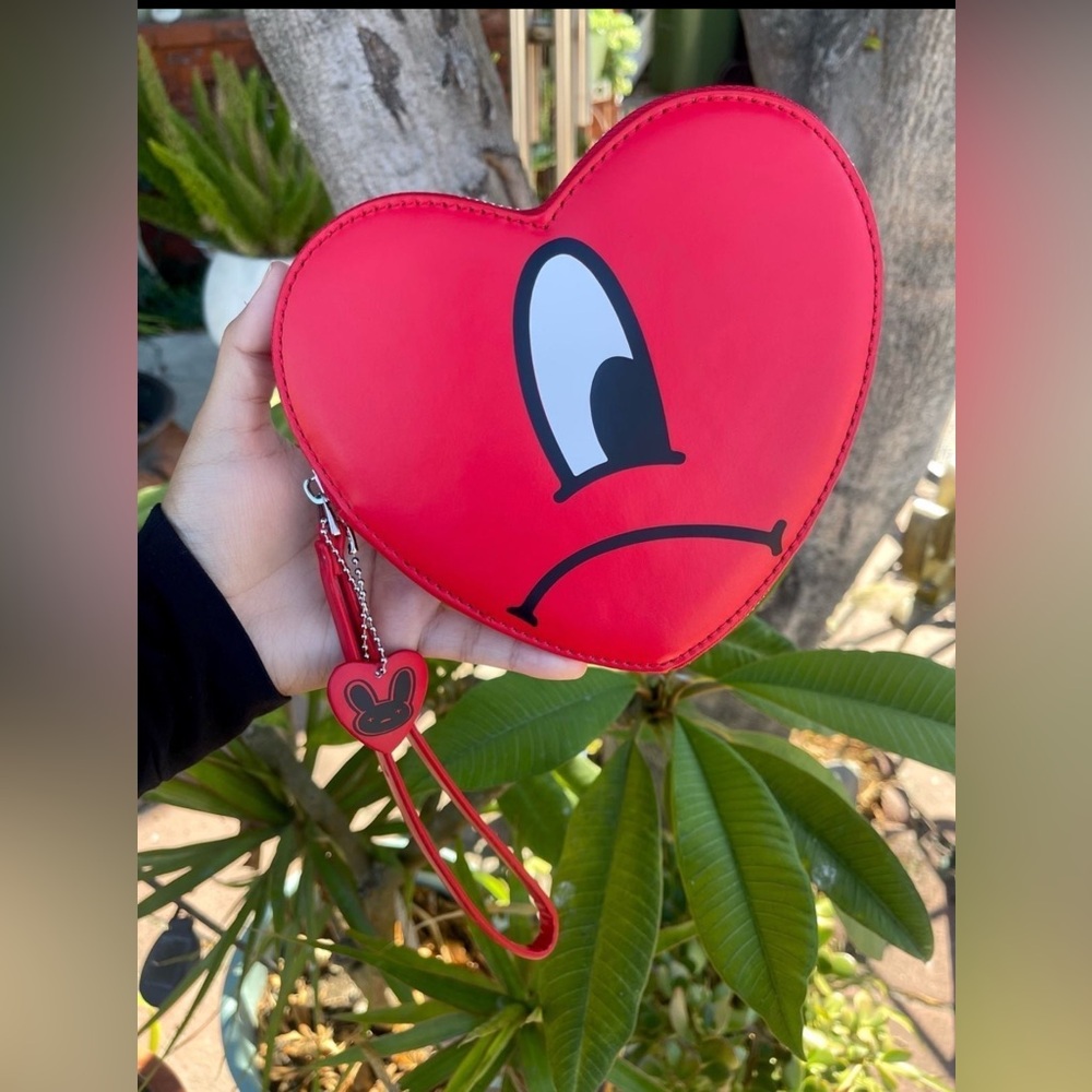 Bad Bunny Themed “Un Verano Sin Ti” Novelty Heart Wristlet 7”